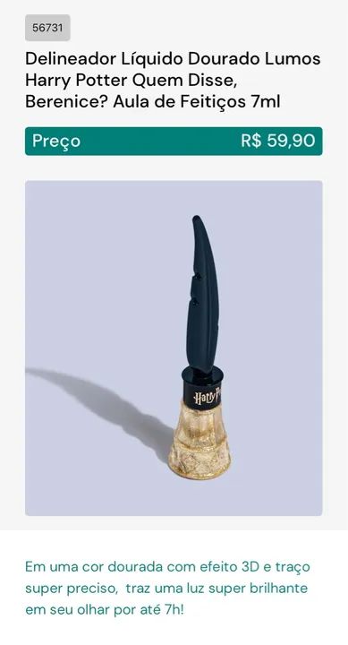 Harry Potter Delineador dourado - Foto 2