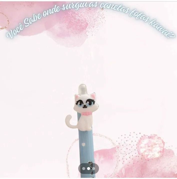 Caneta em gel Love Cats Azul - Foto 2