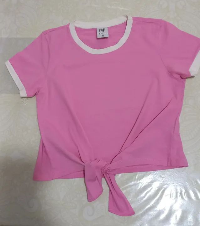 Baby look cropped tam M rosa 