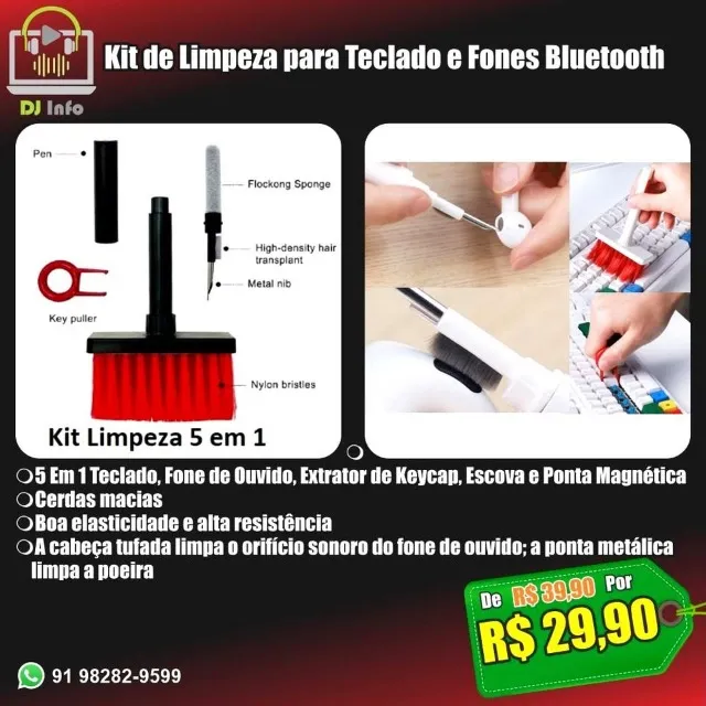 Kit de Limpeza para Teclado e Fones Bluetooth
