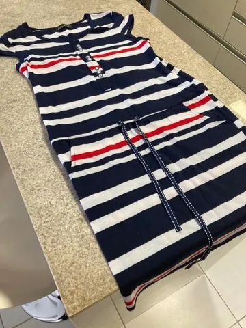 Vestido Longo Listrado Feminino - Foto 3