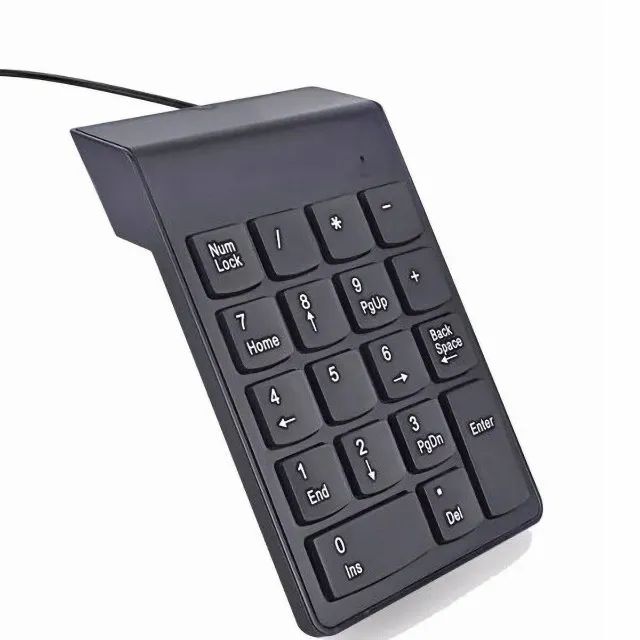 Teclado Numérico Com Fio 18 Teclas Ergonômico Cor De Teclado Preto