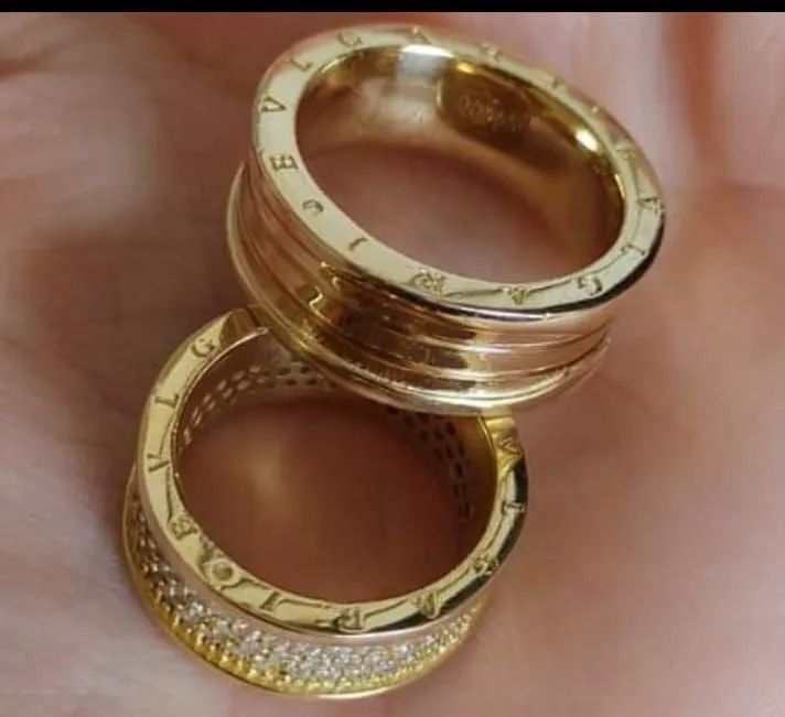 Alianças Casamento Moedas Antigas Personalizadas Luxo Cor ouro com Pedra - Foto 3