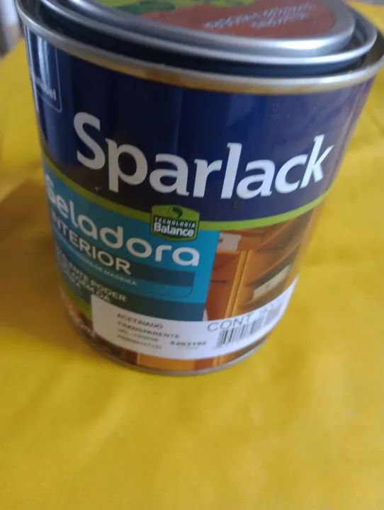 Seladora para madeira  sparlack interior  900 ml usada  mais de meia  20.00 - Foto 4