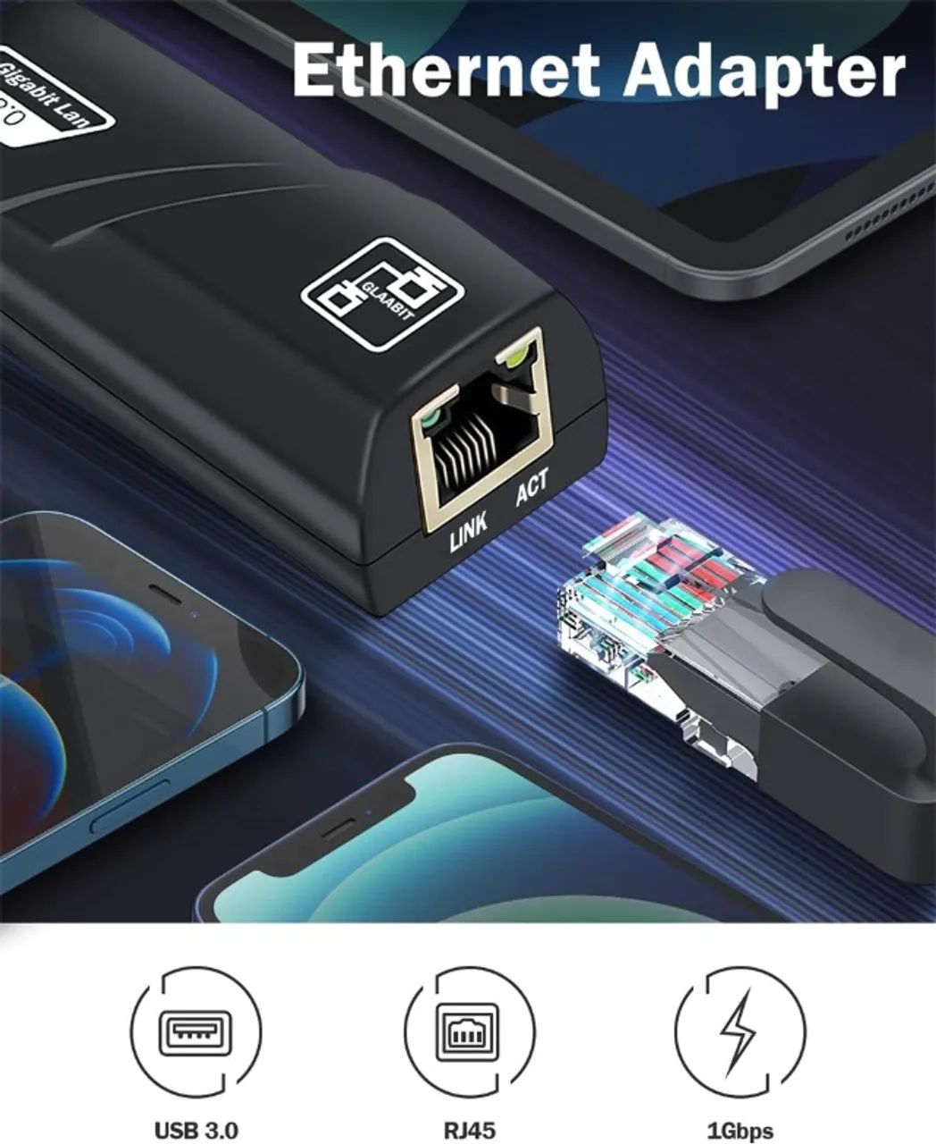 Adaptador USB 3.0 para RJ45 - Foto 2