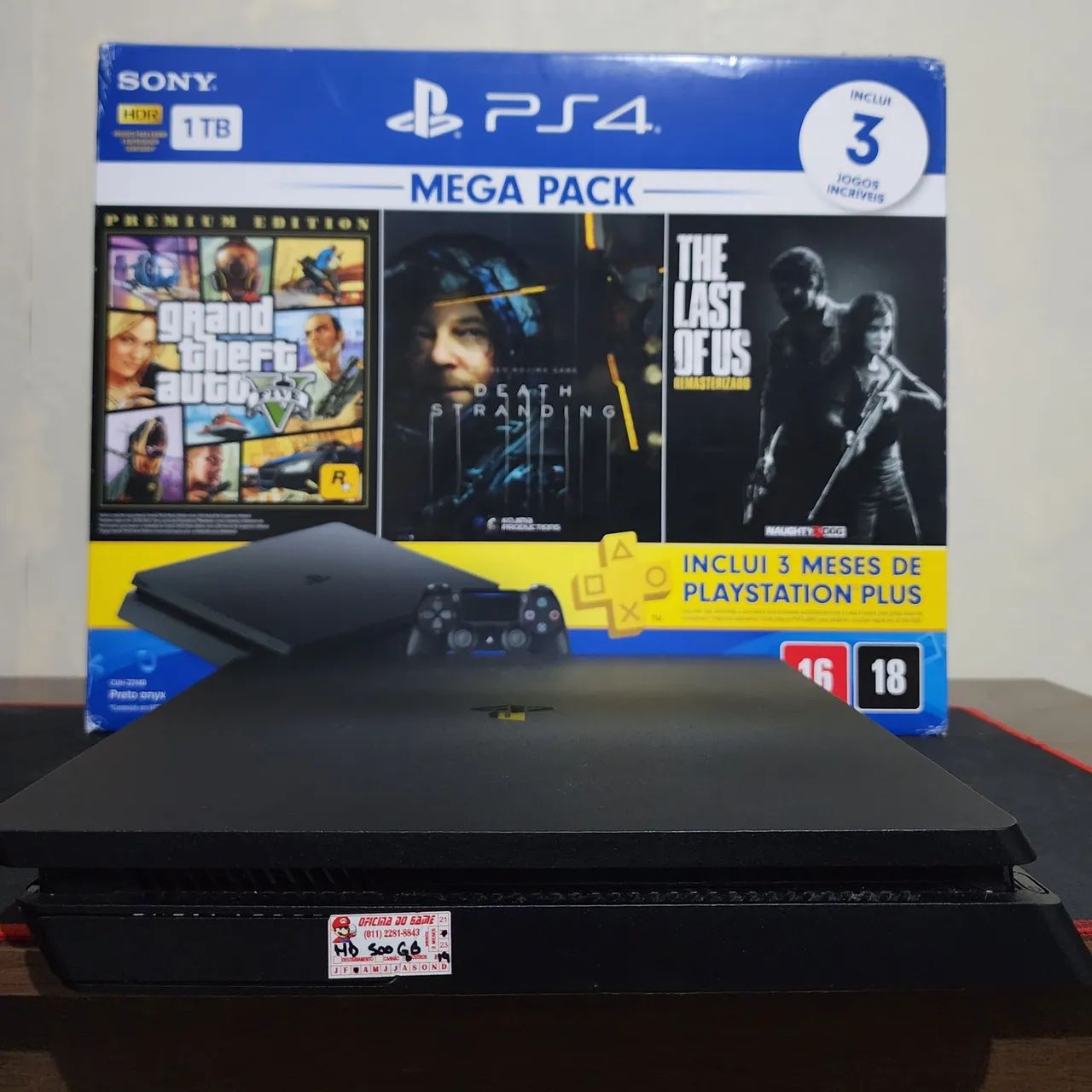 PS4 Slim 500 Gb Completo com 1 controle original e 1 jogo - Foto 3