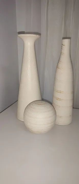 Conjunto de Vasos Decorativos em Cerâmica
