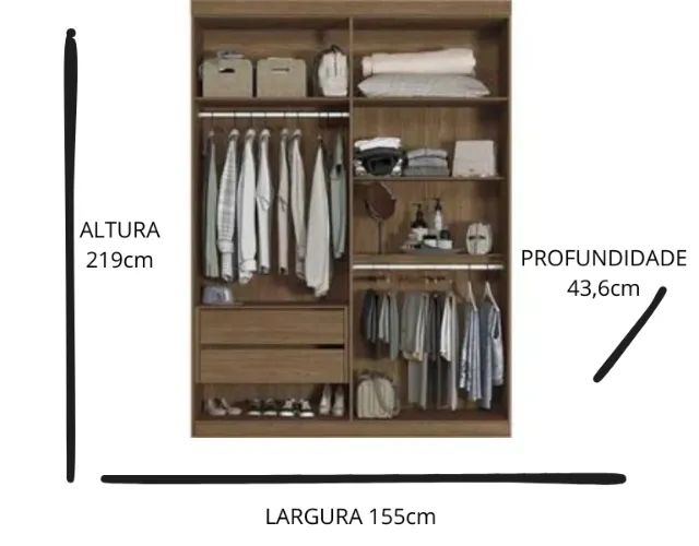 GUARDA ROUPA DE CASAL 4 PORTAS 2 GAVETAS FAZEMOS ENTREGAS! - Foto 3