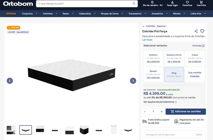 Cama box (base) + colchão casal - Ortobom Pró Força 2.4 + Sommiêr Cori Black - Foto 5