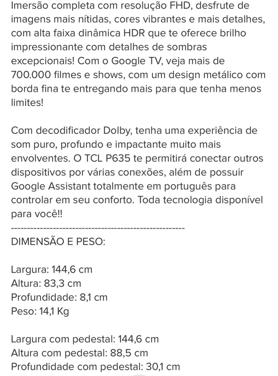 Smart TV 65 Polegadas TCL  - Foto 4