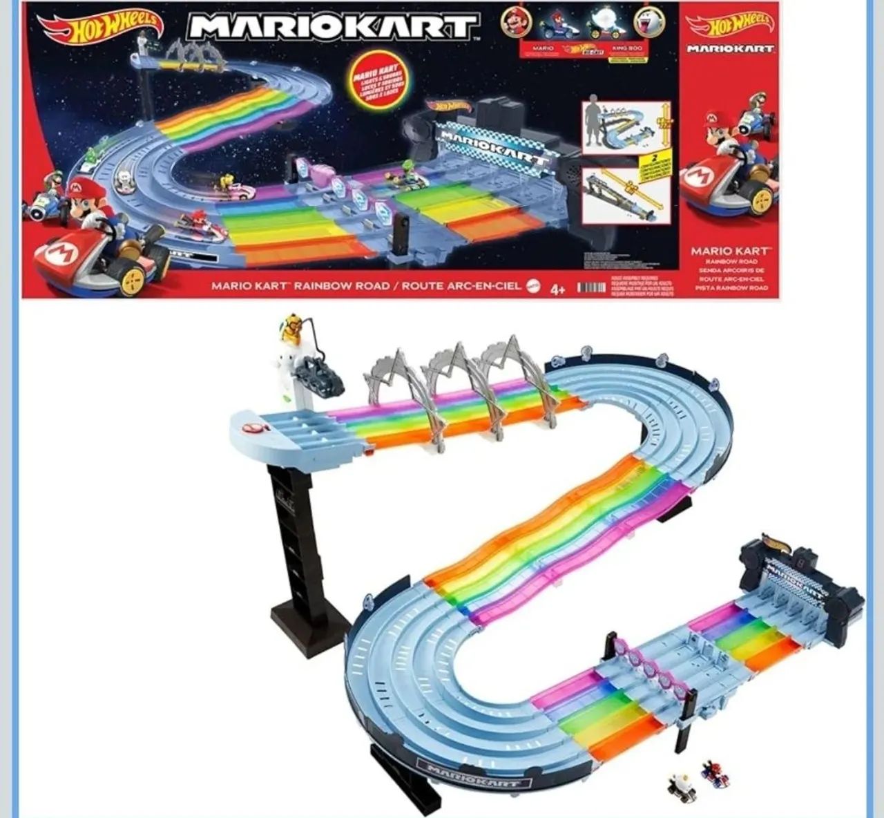 Pista Raibow Mario Hotwheels + 2 Carrinhos do Mario