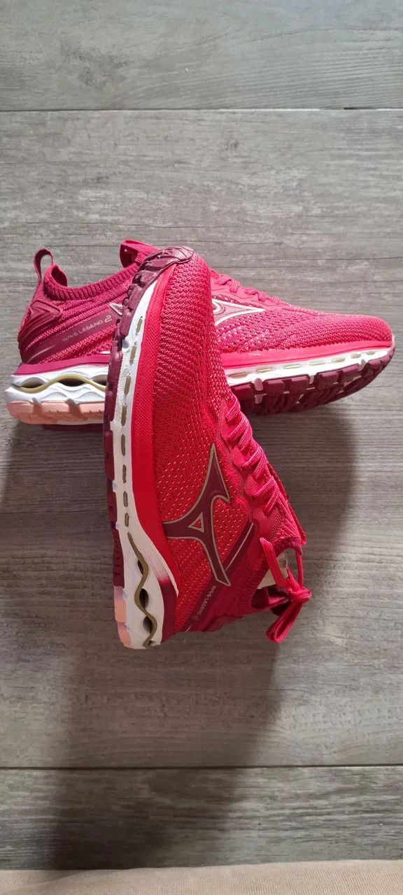 Tênis Mizuno Wave Vitality 5 Preto/Amora - Tamanho 35 + Tênis Mizuno Wave Legend 2 - Rosa - Foto 5