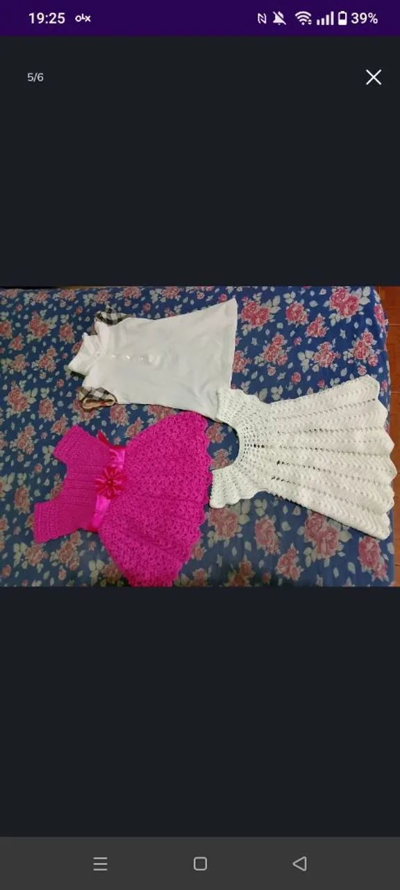 Lote de Roupas para Bebê - 13 peças carter's e 3 vestidos de crochê RN a 3/4 meses  - Foto 2