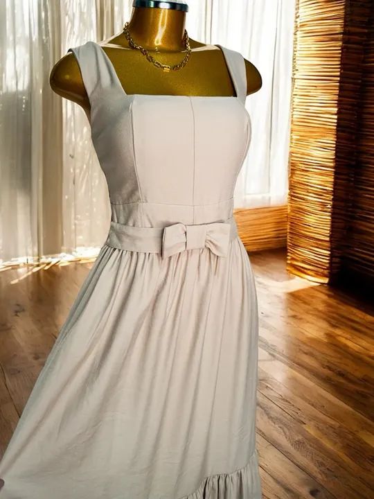 Vestido em linho cor Nude  - Foto 2