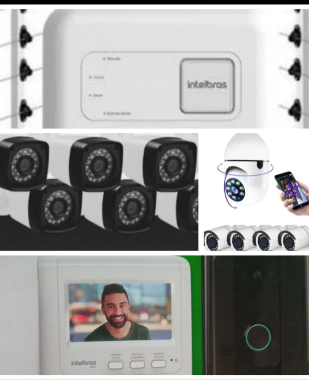 Kit Câmeras Segurança Intelbras Completo + Interfone