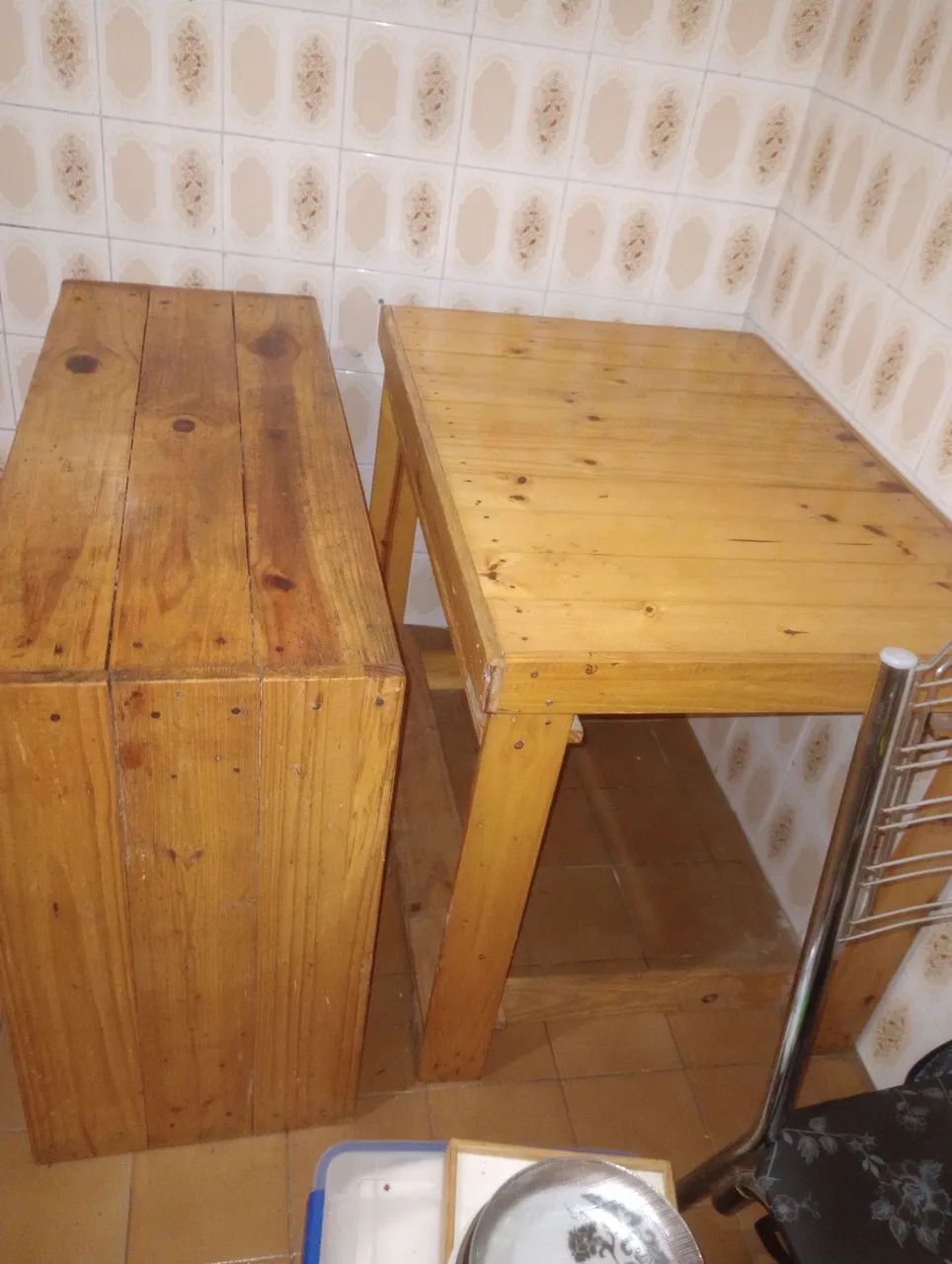 Mesa de madeira rústica