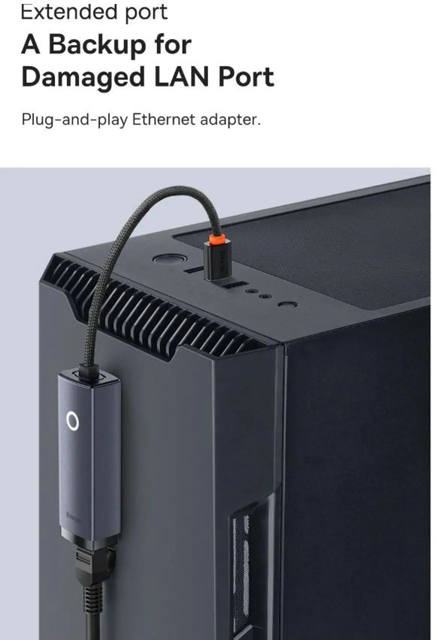 Adaptador Baseus Usb-a Para Ethernet Rf45 1000mbps  - Foto 6