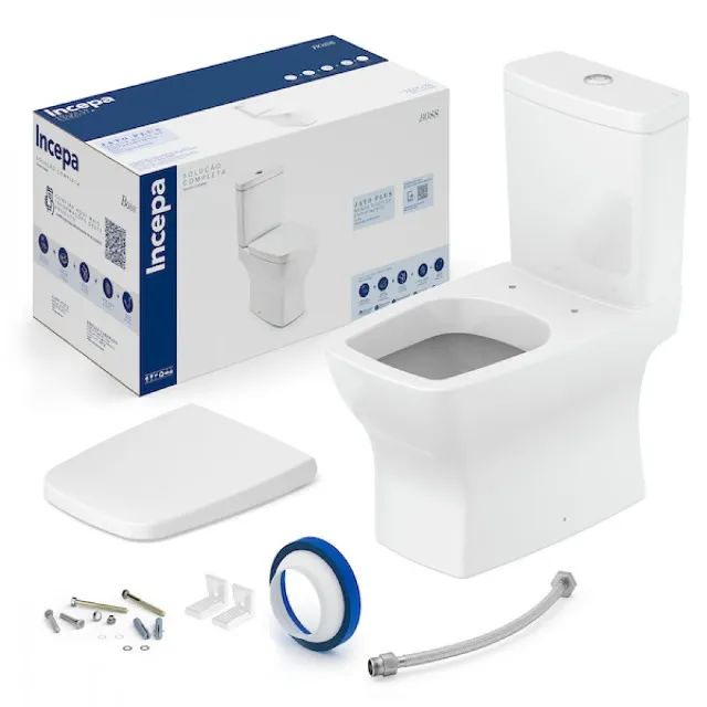 Kit Vaso Sanitário Com Caixa Acoplada E Acessórios Boss Branco Incepa