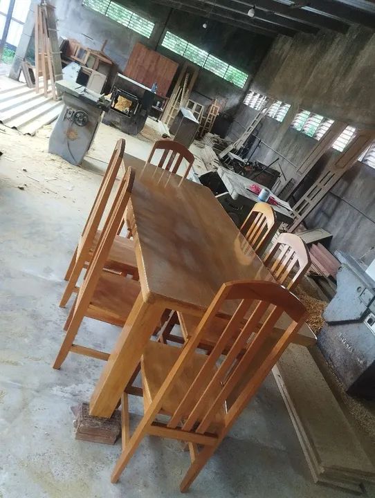 Conjunto de mesa de jantar com 6 cadeiras  - Foto 4