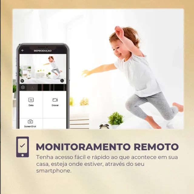 Câmera Wifi 2k Inteligente Monitor Bebê Alexa Tuya Ir Google - Foto 3