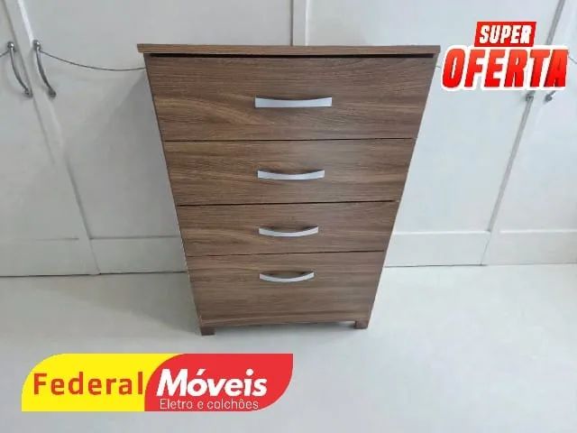 COMODA 4 GAVETAS MARROM ENTREGA HOJE