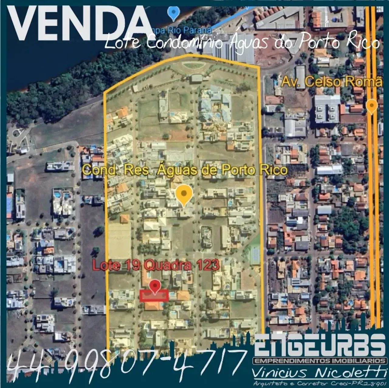 Terreno VENDA OU TROCA / 630 m2  Condomínio Águas de Porto Rico, Porto Rico/PR - Foto 3