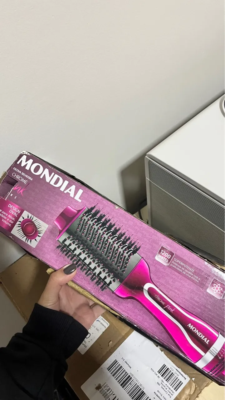 Escova Secadora Chrome Pink Mondial