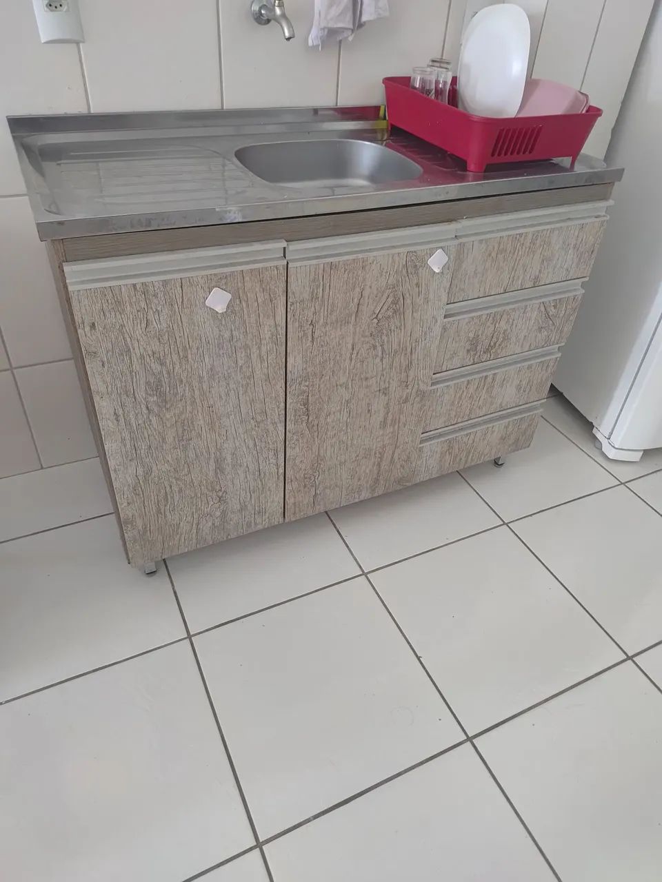 Armário de cozinha com pia em aço inox - Foto 2