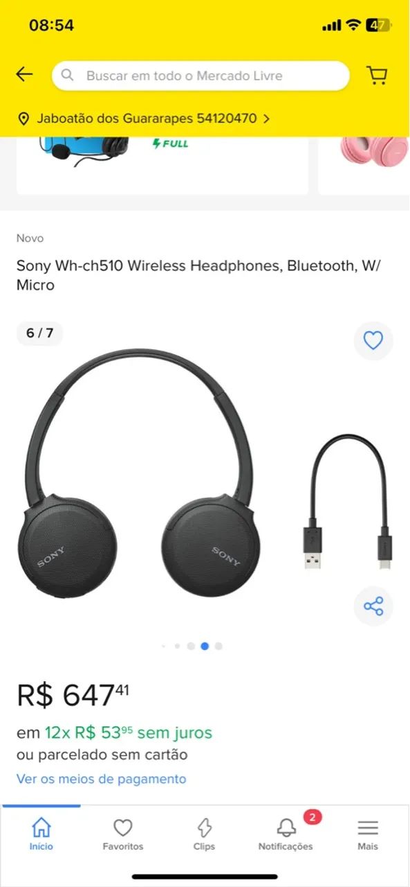 Fone de Ouvido Sony Sem Fio ( WH-CH510 ) - Foto 5