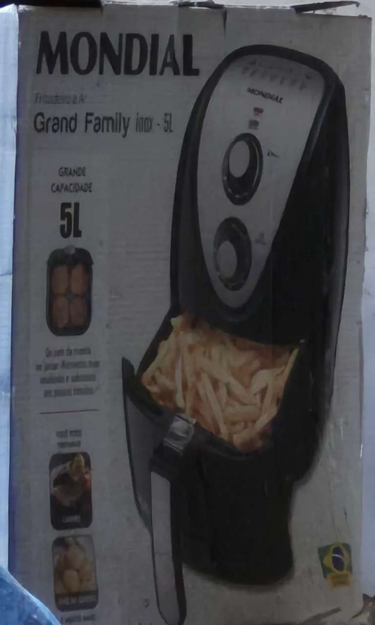 Fritadeira Air Fryer Mondial Grand Family Inox 5L