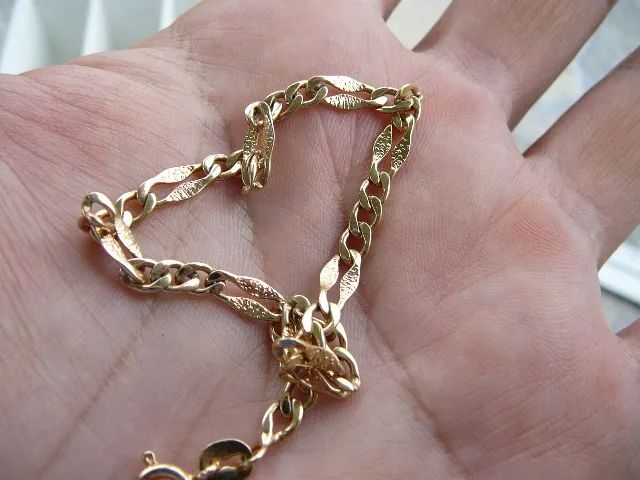 Pulseira masculina 5mm banhada a ouro 18k