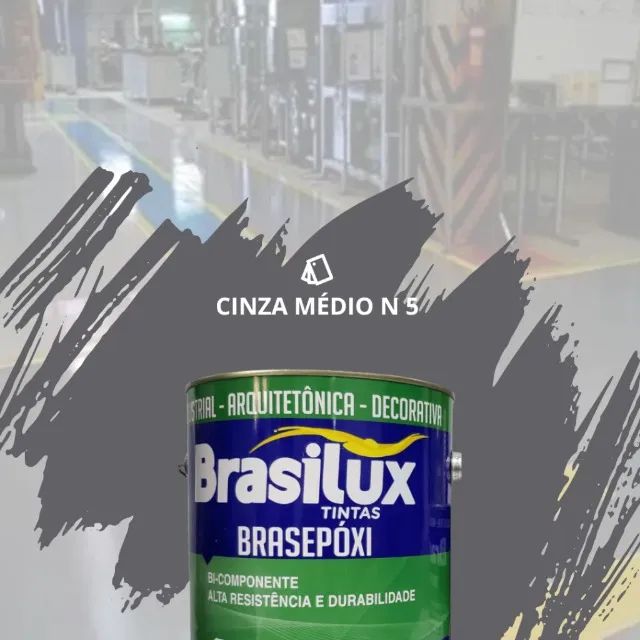 Tinta Epóxi Plus Cinza N3.5 Escuro 2,88 L Brasilux - Foto 2