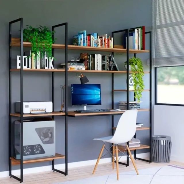 Estante, bancada, Home office 