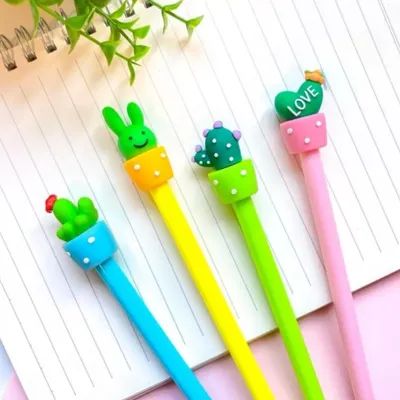 Cactus Vase Gel Pen Love Plush Stationery