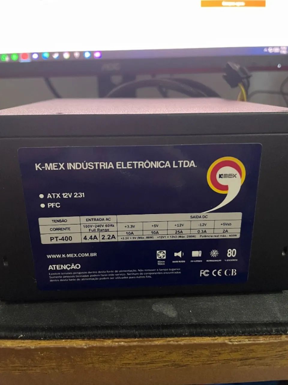 Fonte K-Mex ATX, 400W Real, Bivolt