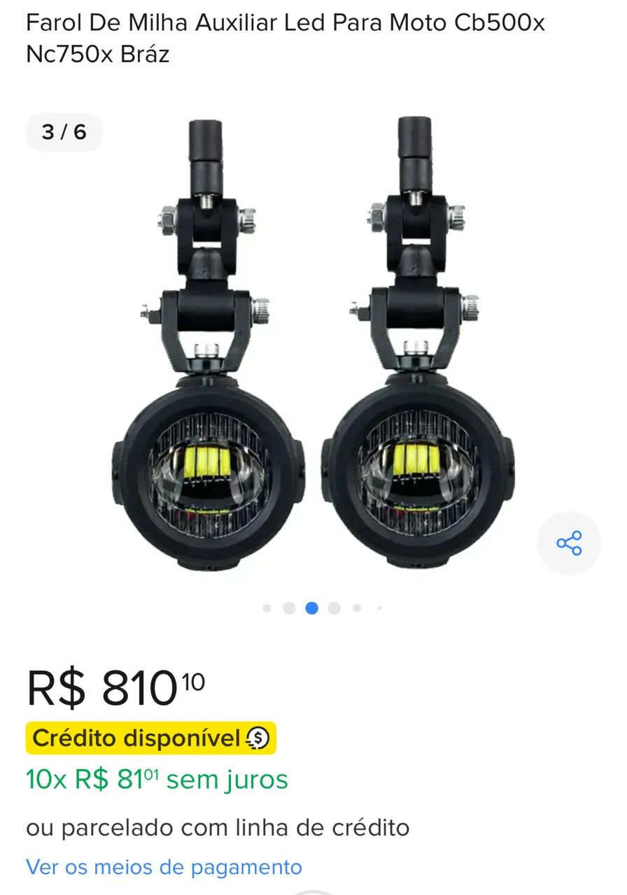 Farol De Milha Auxiliar Led Para Moto  - Foto 3