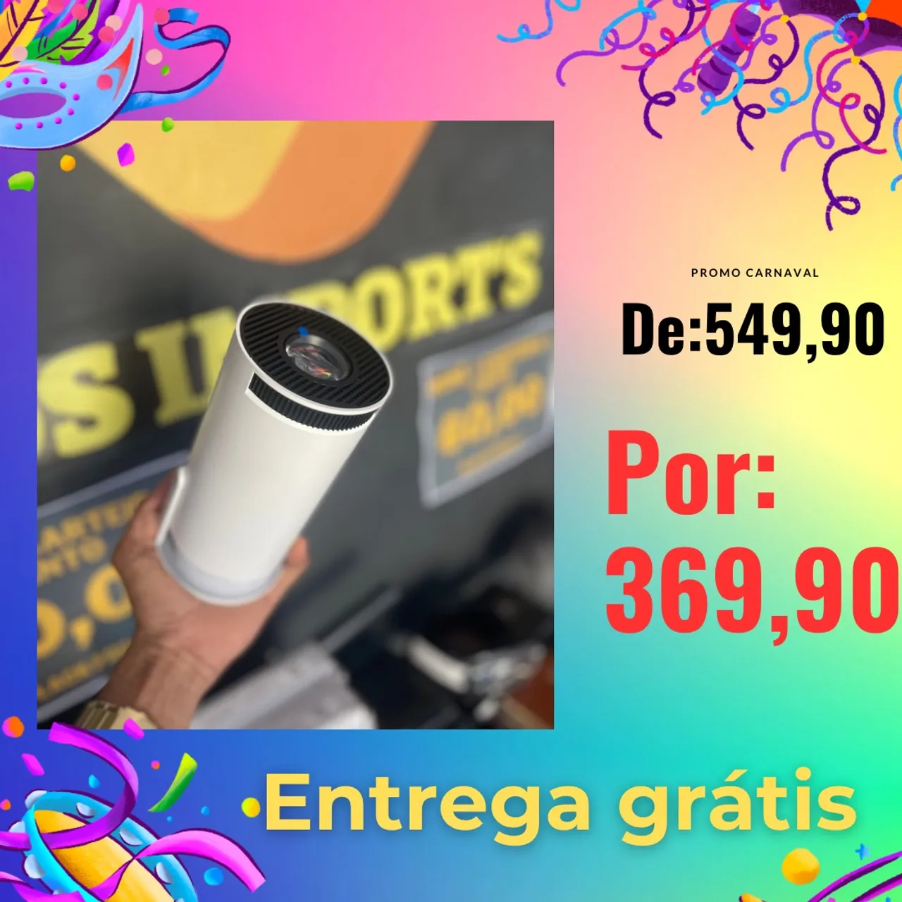 Projetor Portátil - Promoção Carnaval poucas unidades
