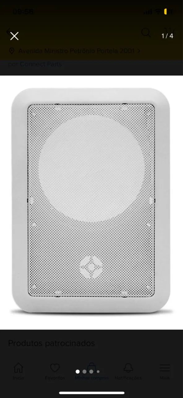 Par de Arandela Retangular Alto Falante 6 Polegadas para Teto de Gesso