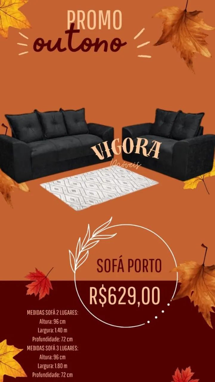 Sofá Porto 2 e 3 lugares - Promoção de Outono!