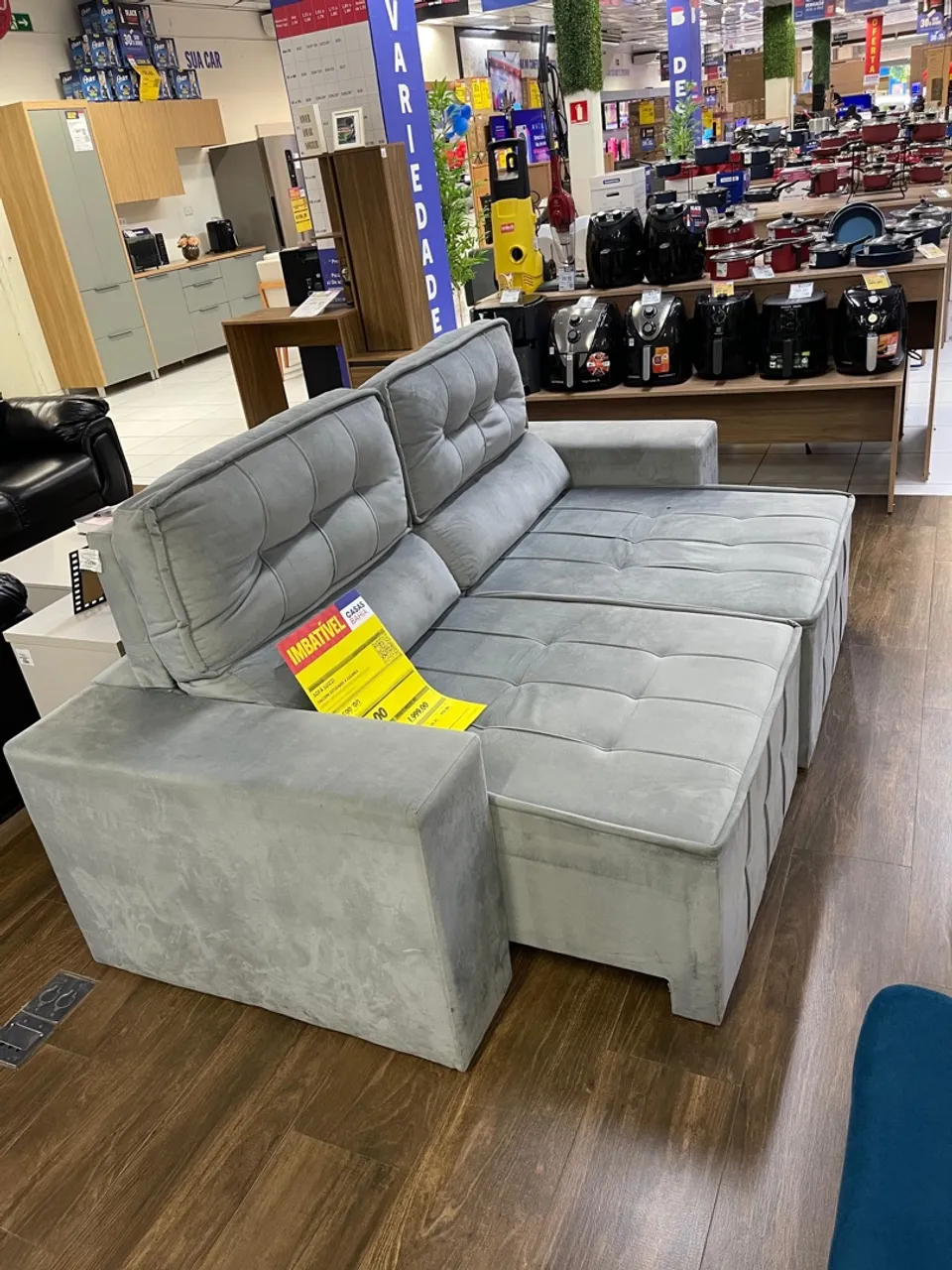 Sofá Cinza Moderno - Conforto e Estilo para sua Sala!
