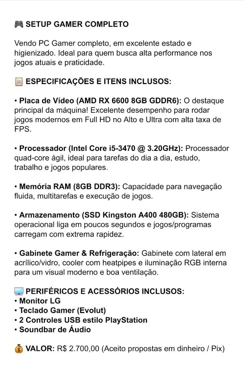 SETUP GAMER COMPLETO - Foto 4