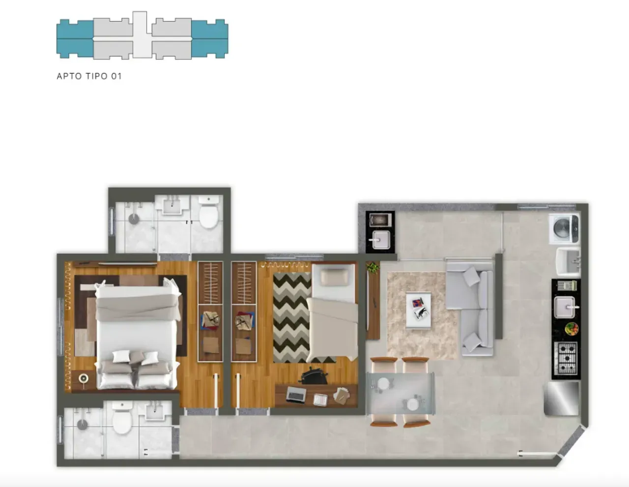 PLANTA 54m²