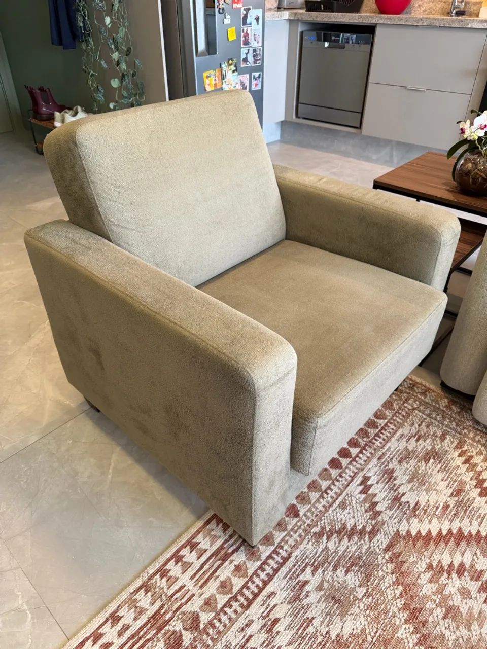 Poltrona individual verde tamanho 85x85
