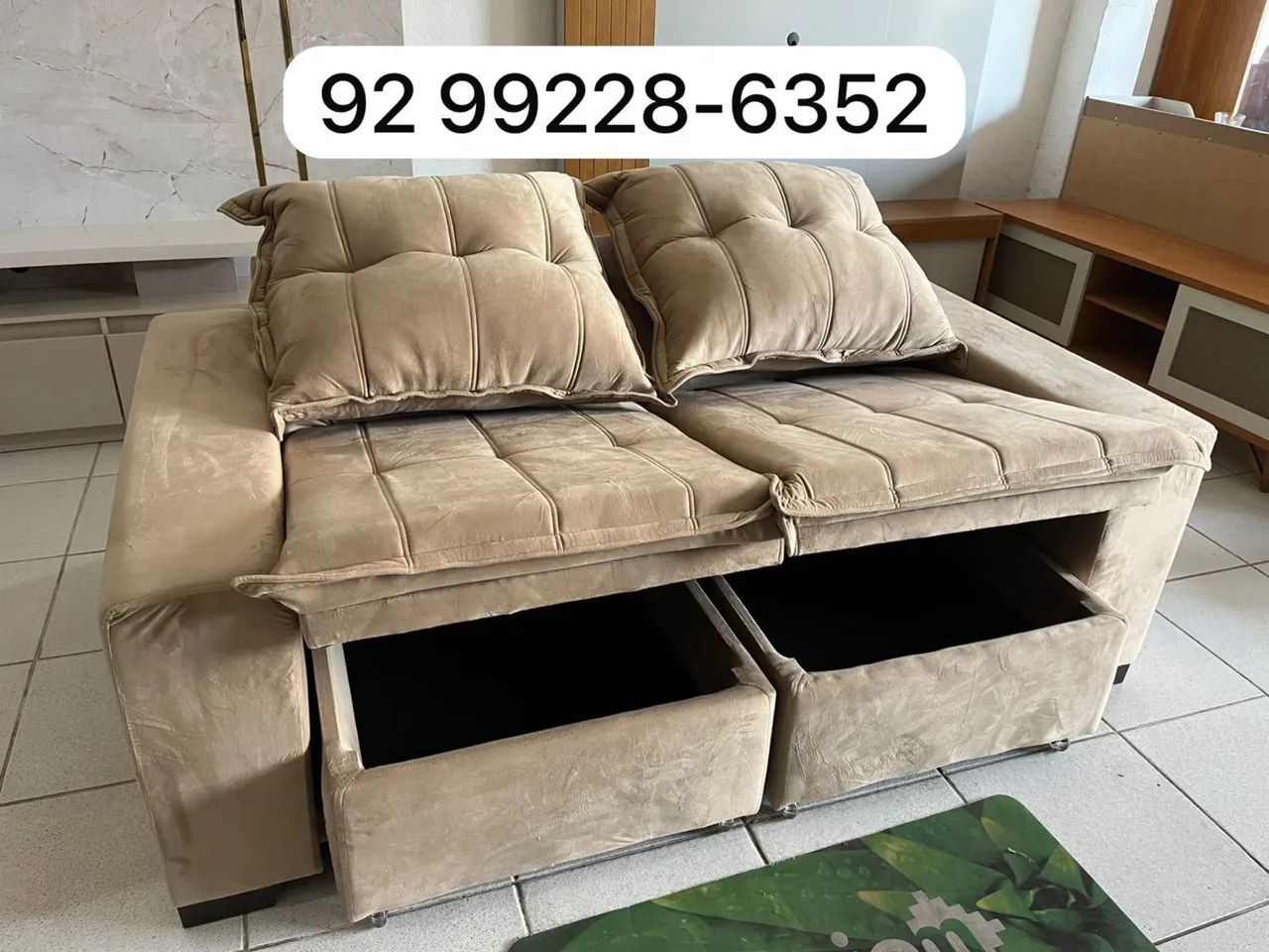 Sofá retrátil e reclinável 