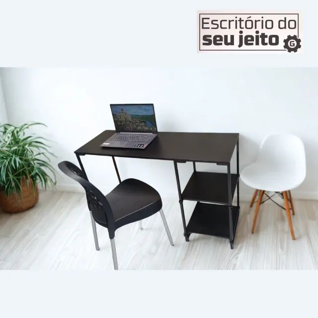 Mesa para Computador 1,1m NOVA Industrial Multiuso Reforçada Notebook de Estudo Gamer Birô