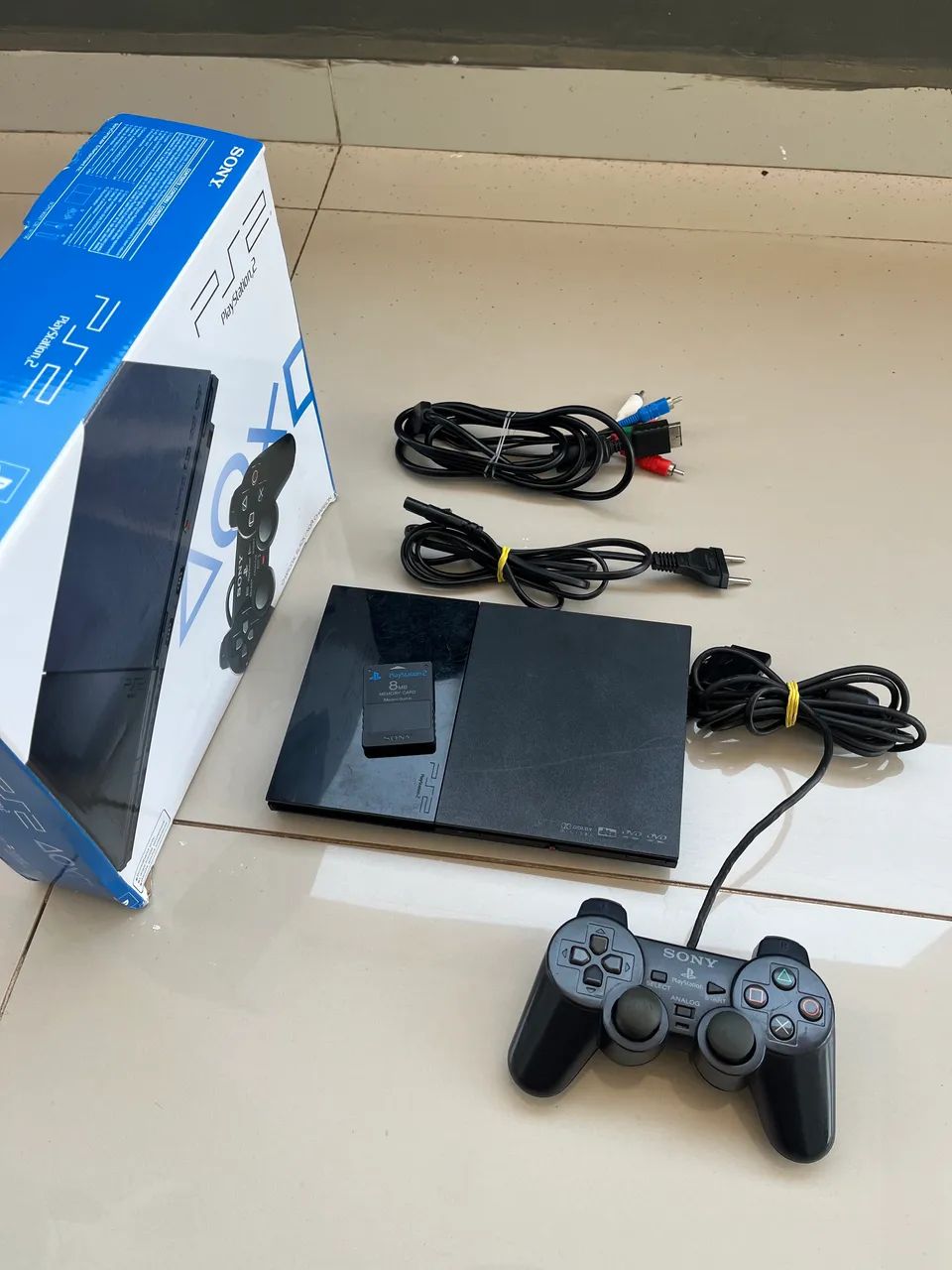 Playstation 2 slim na caixa + controle - Foto 2