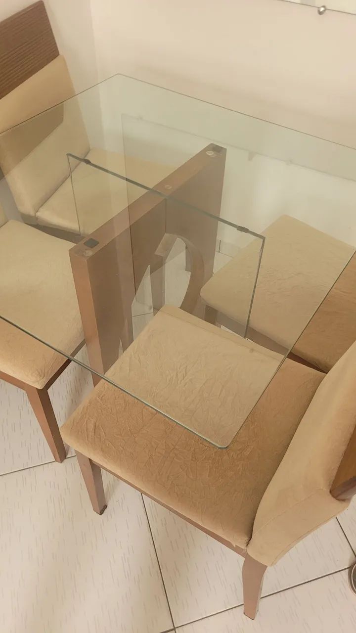 Mesa de vidro semi nova - Foto 4