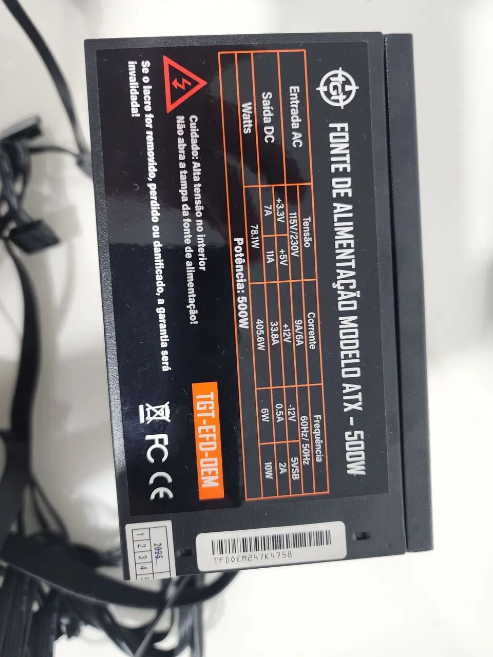 Fonte ATX p/ PC 500W  (Excelente Fonte) - Foto 2
