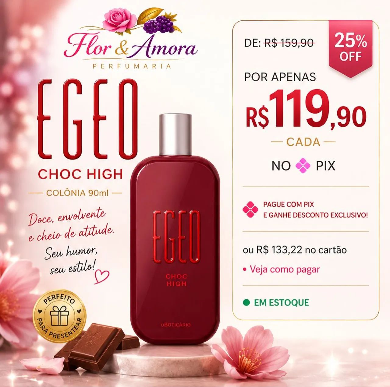 O Boticário Perfume Lacrado Choc High
