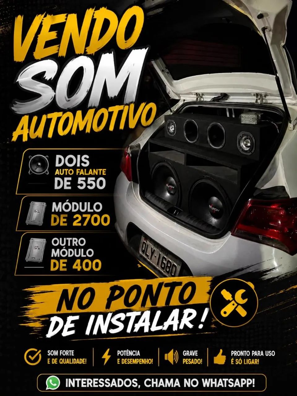 Caixa de som automotivo com módulo 